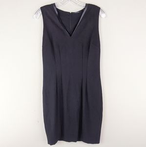 Tahari | Black Leather Collar Dress - E78
